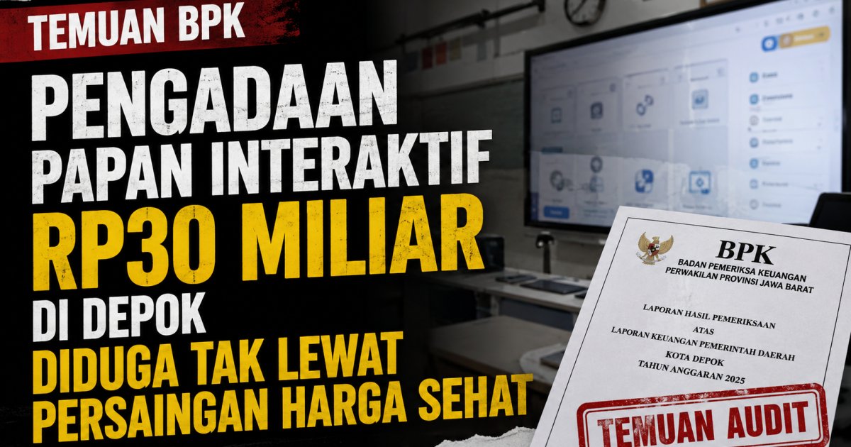 Pengadaan Papan Interaktif Rp30 Miliar di Disdik Depok Diduga Tak Lewat Persaingan Harga Sehat