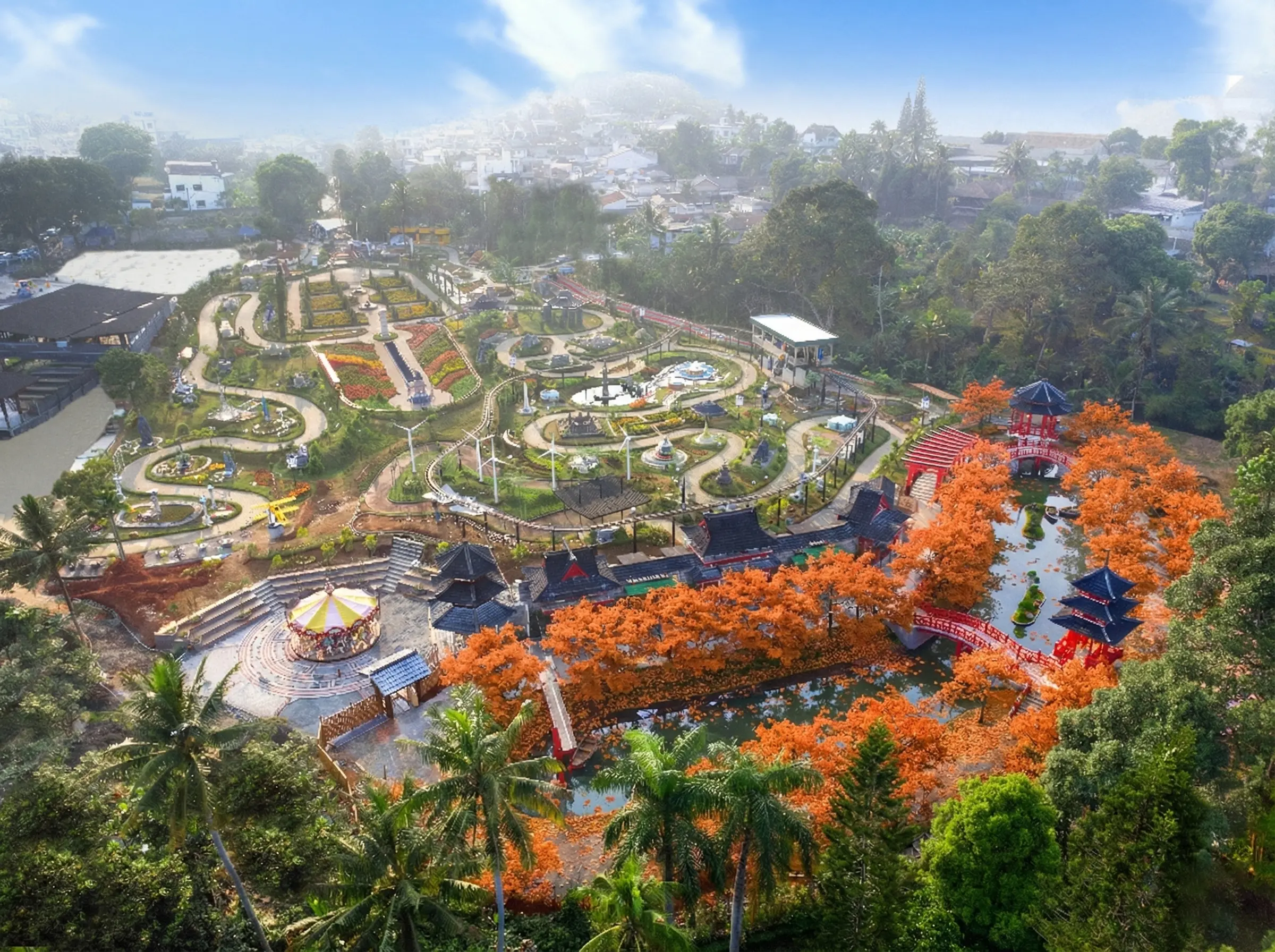 Korean Town di Minimania Puncak Resmi Dibuka, Hadirkan Nuansa Musim Gugur Korea dan River Cruise Romantis