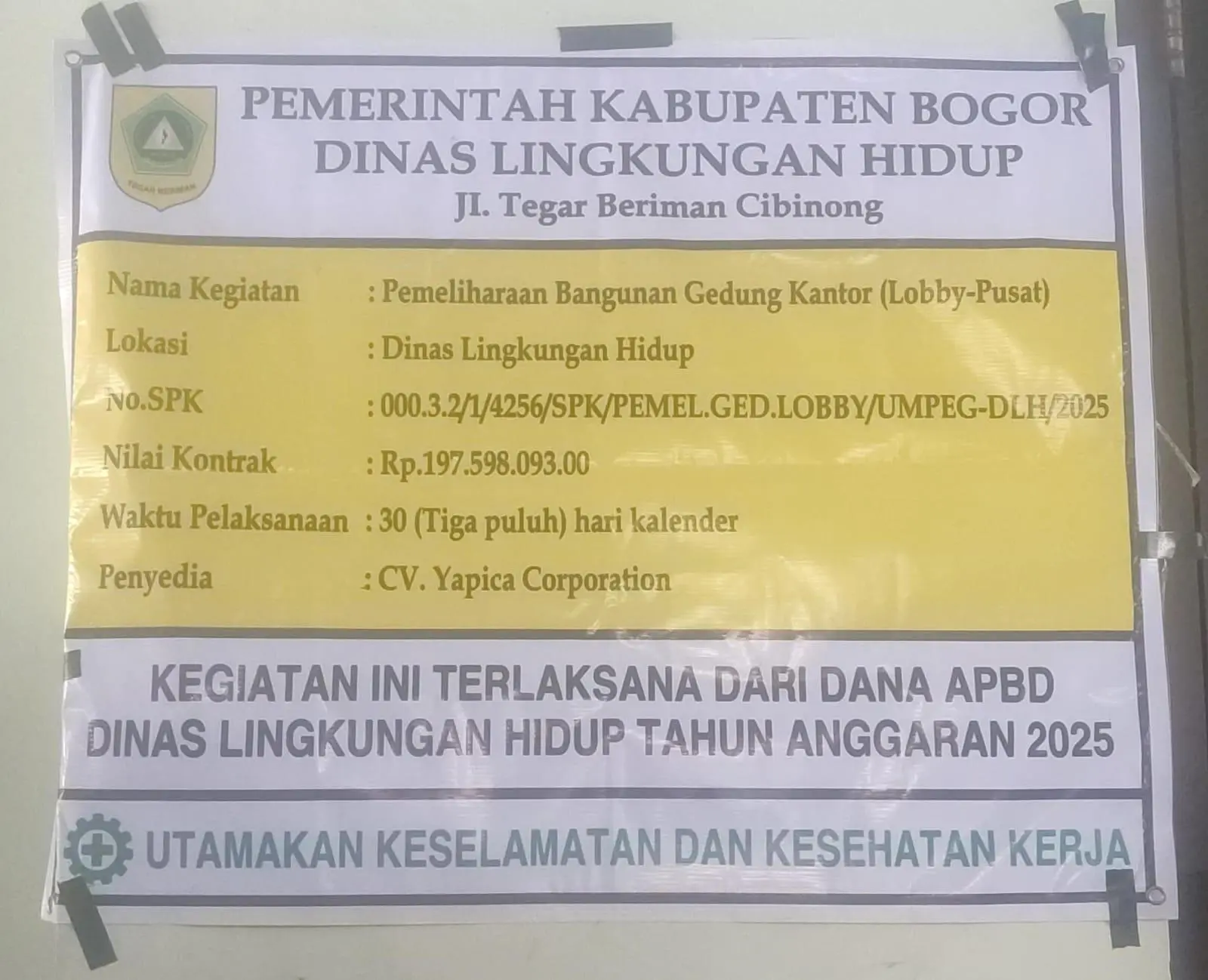DLH Kabupaten Bogor Jalankan Proyek Tanpa Cantumkan Konsultan Pengawas di Papan Informasi
